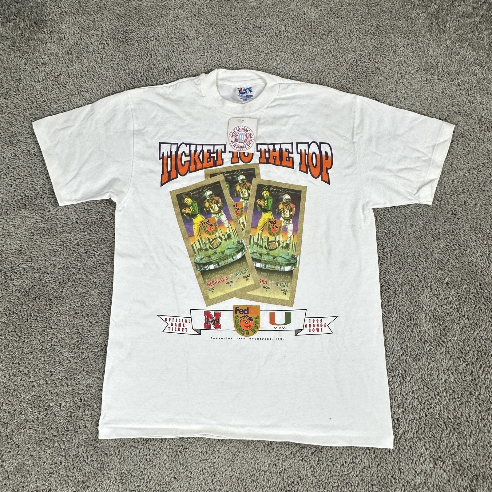 Vintage Nebraska Cornhuskers Shirt Mens Medium Ncaa 1995 Orange Bowl Miami 90s
